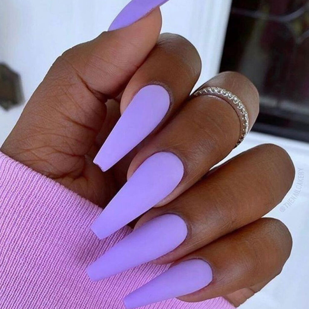 Lilac Coffin — Long Press-On Nails