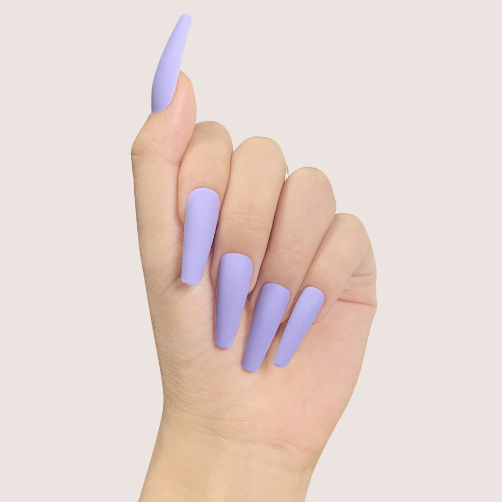 Lavender Coffin — Long Press-On Nails