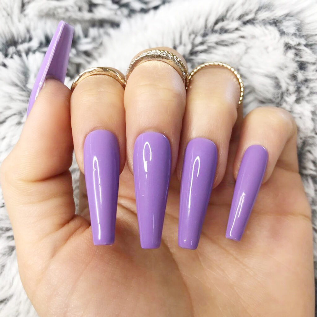 Purple Coffin — Long Press-On Nails
