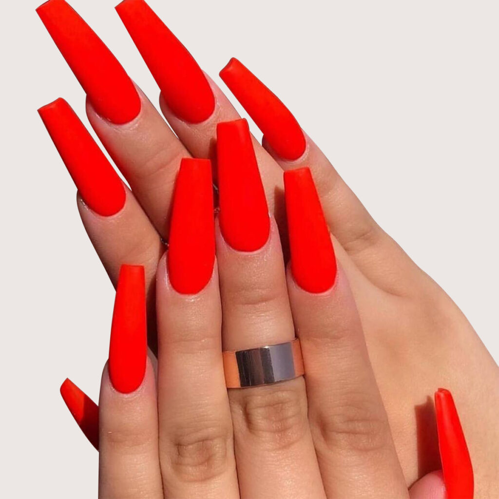 Red Coffin — Long Press-On Nails