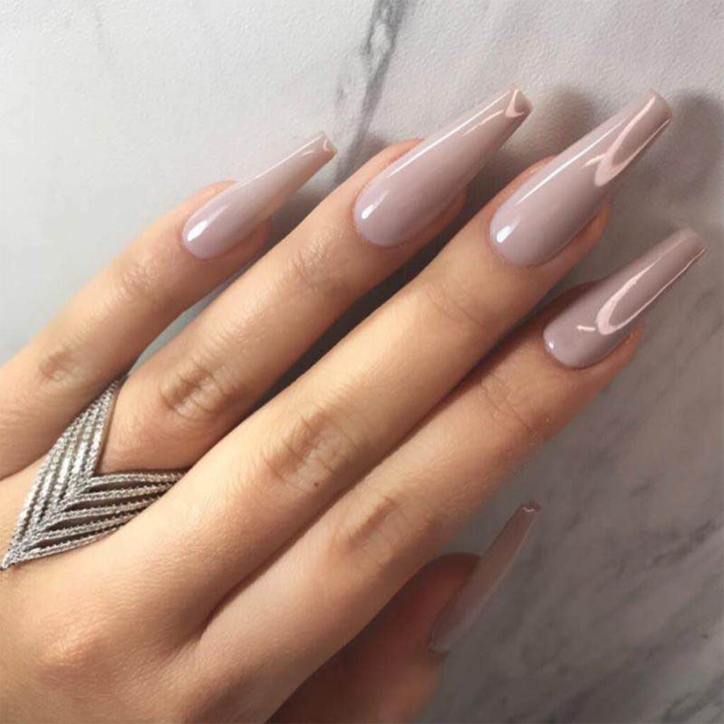 Mauve Coffin — Long Press-On Nails