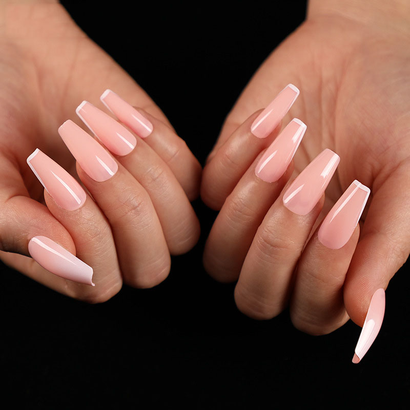 Pink Coffin Nails II — Long Press-On Nails
