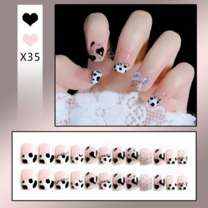 French Tip Press-On Nails with Rhinestones - Image 12