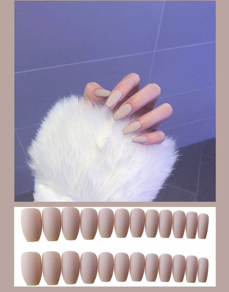 Nude Coffin — Long Press-On Nails