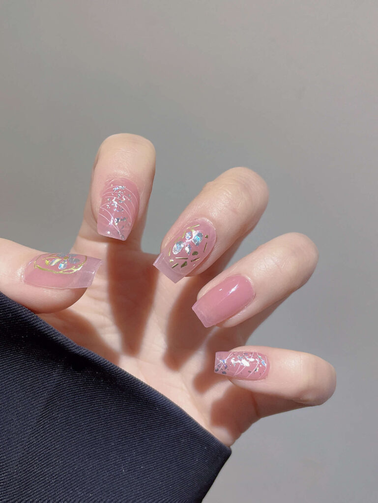 Pink Floral — Semi-Cured Gel Nail Strips