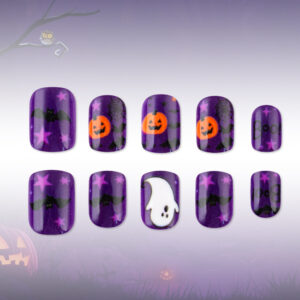 Boo Purple Square — Short Square Press-On Nails - Image 5