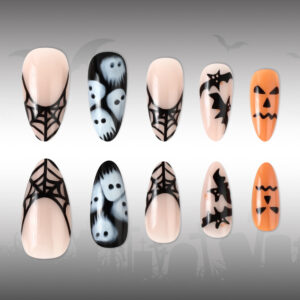 Spiderweb Nude Almond — Medium Almond Press-On Nails - Image 6