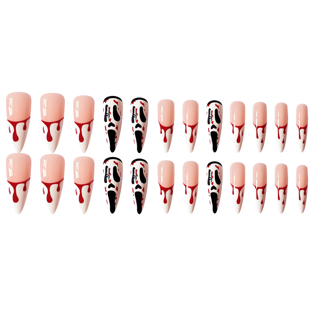 Scream Blood Drip — Long Stiletto Press-On Nails