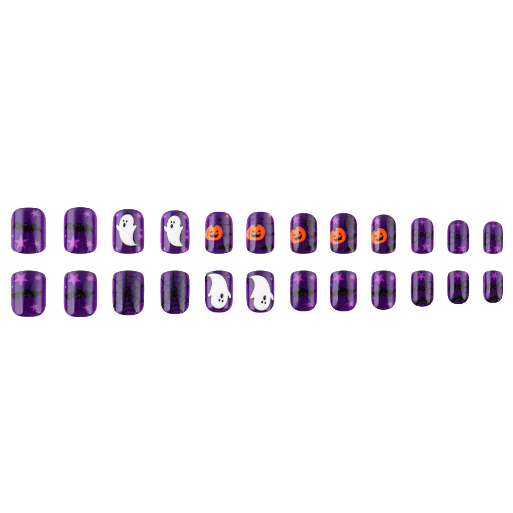 Boo Purple Square — Short Square Press-On Nails