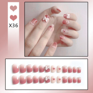 French Tip Press-On Nails with Rhinestones - Image 13