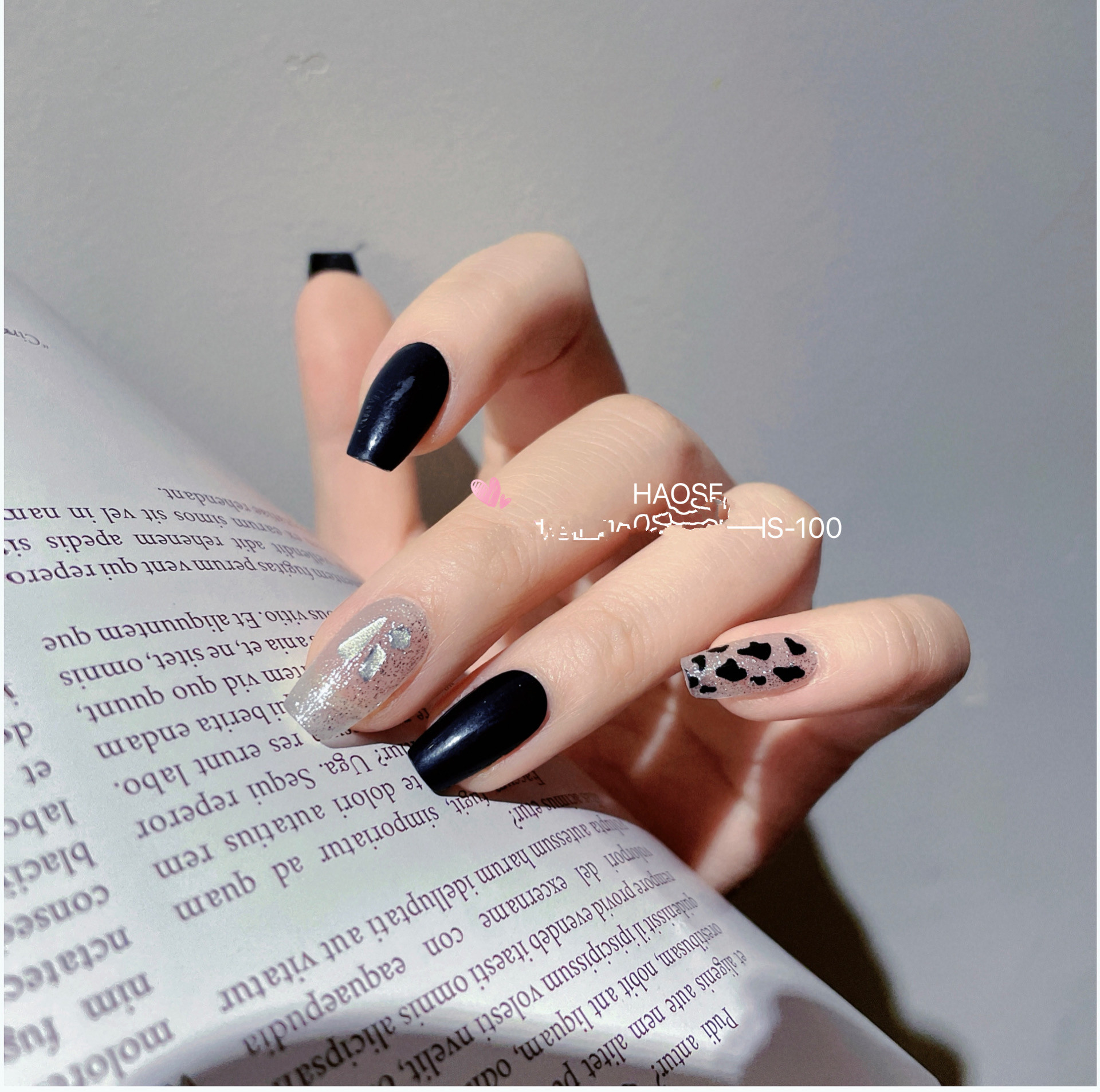 Black Leopard — Semi-Cured Gel Nail Strips - Image 1