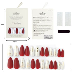 Christmas Press-On Nails — Long Almond 24-Piece Set design 6